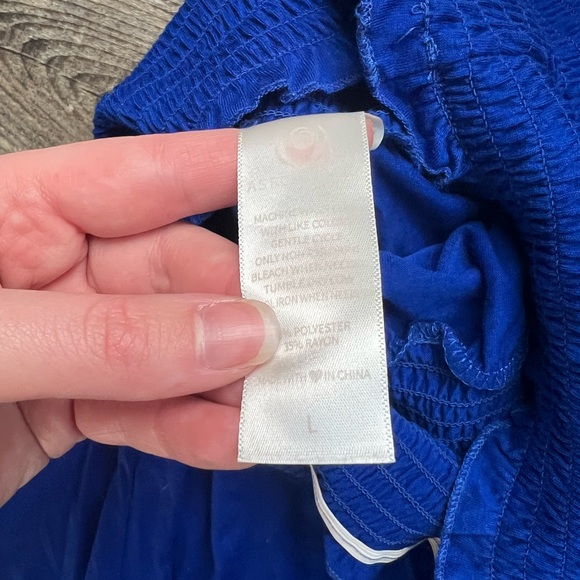 ASROSERICH L BLUE STRAPLESS TANK TOP - Picture 5 of 7